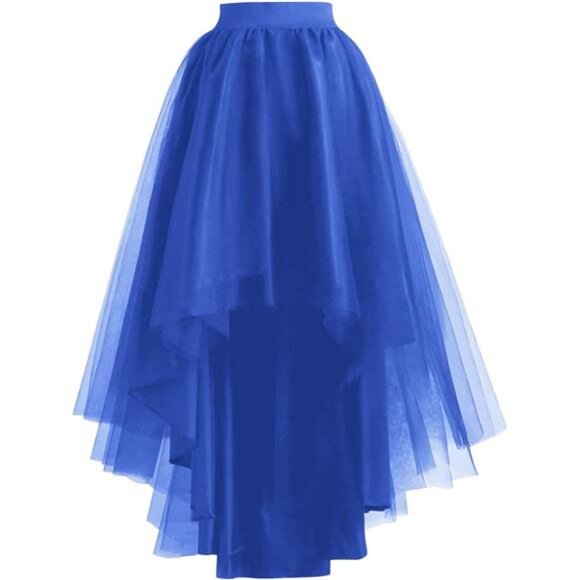 High Low Tulle Skirt for Women Royal Blue - Picture 1 of 6